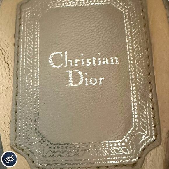 Christian Dior Cannage Block Heel Pumps 38.5 Silver Metallic Made in Italy - Picture 14 of 15